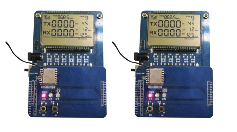 將兩臺(tái) SX1262 的演示板參數(shù)設(shè)置成一樣
