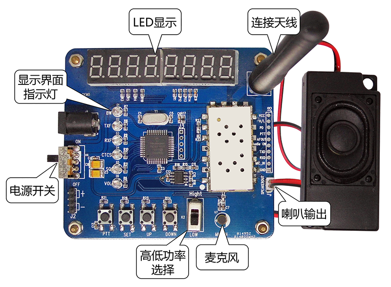 對講機(jī)模塊SA818 DEMO功能演示板